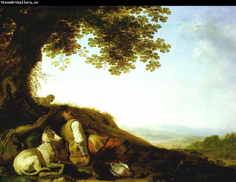 SAFTLEVEN, Cornelis Hunter Sleeping on a Hillside sg